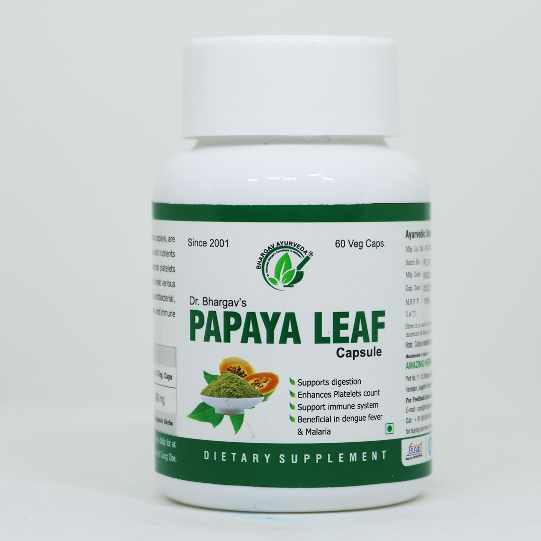 Buy Dr. Bhargav's Papaya leaf Capsule 60cap Online at Best Price in 2024